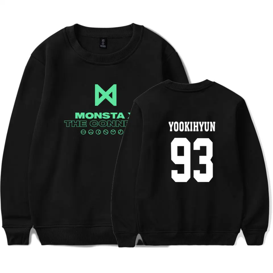 Новая мода K pop Корея MONSTA X идол группа Мода монолитные толстовки для женщин Fans