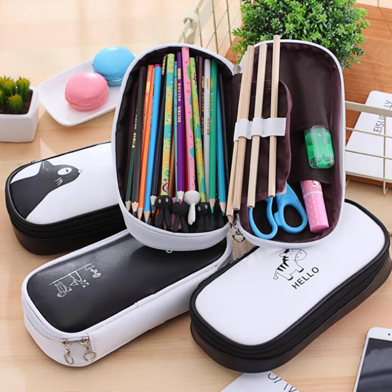 Вместительный милый чехол для карандашей мальчиков и девочек