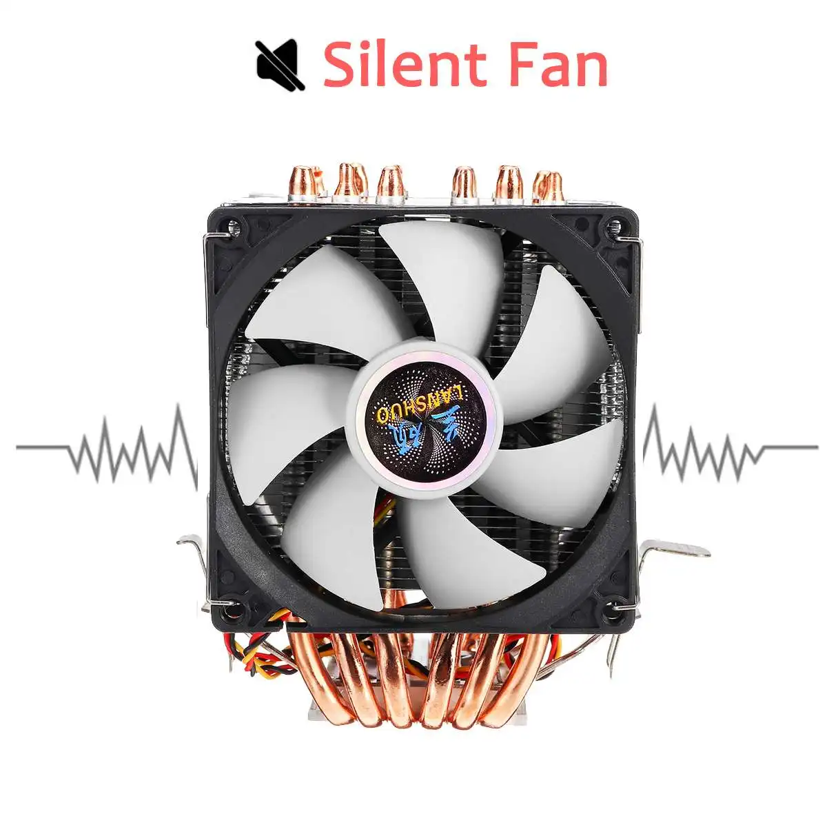 Процессор кулер 6 Медь тепловых трубок двойной вентилятор Cooler Тихий охлаждающий вентилятор радиатора для LGA 1150/1151/1155/1156/1366/775 для AMD