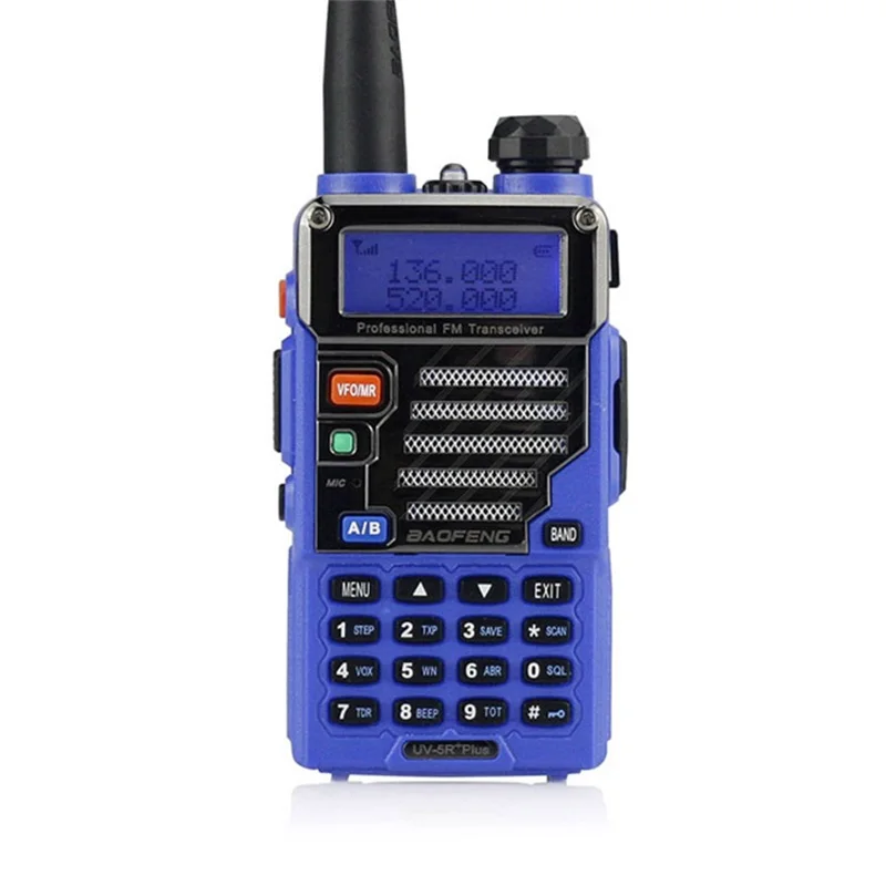 Blue Baofeng UV-5R Plus двухдиапазонный двухсторонний радиоприемник Ham Walkie Talkie Pofung 5 Вт 128CH UHF VHF FM VOX двойной дисплей - Цвет: Blue