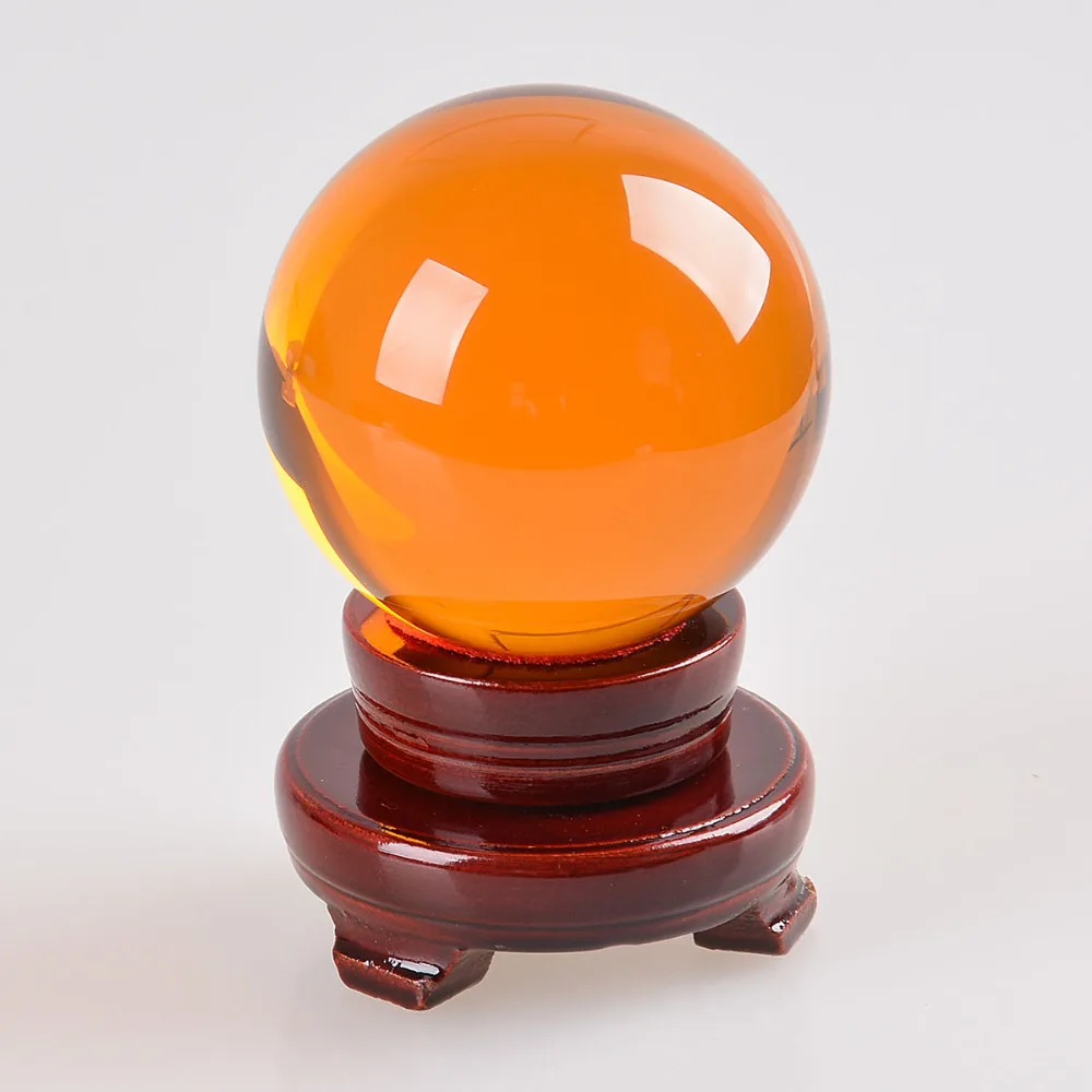 

Ship From USA 80mm Rare Amber Asian Quartz Feng Shui Ball Crystal Ball Sphere Fashion Table Decor Good Luck Ball