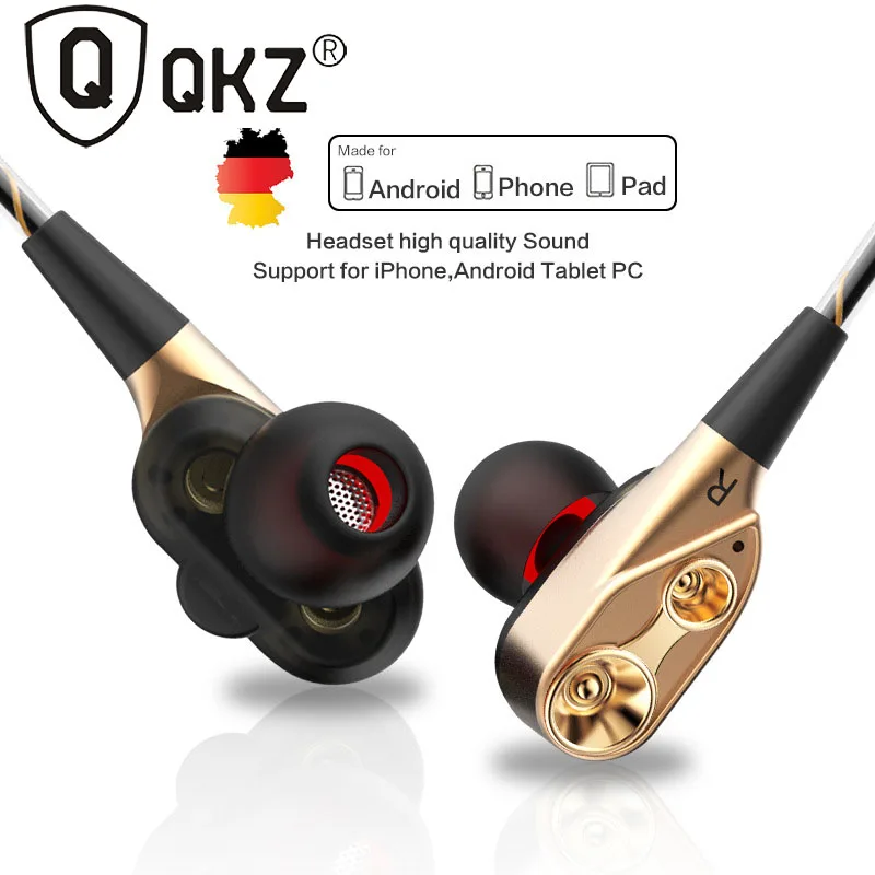 QKZ CK8 наушники супер бас с микрофоном Hifi гарнитуры для Samsung iPhone Xiaomi Huawei ipd