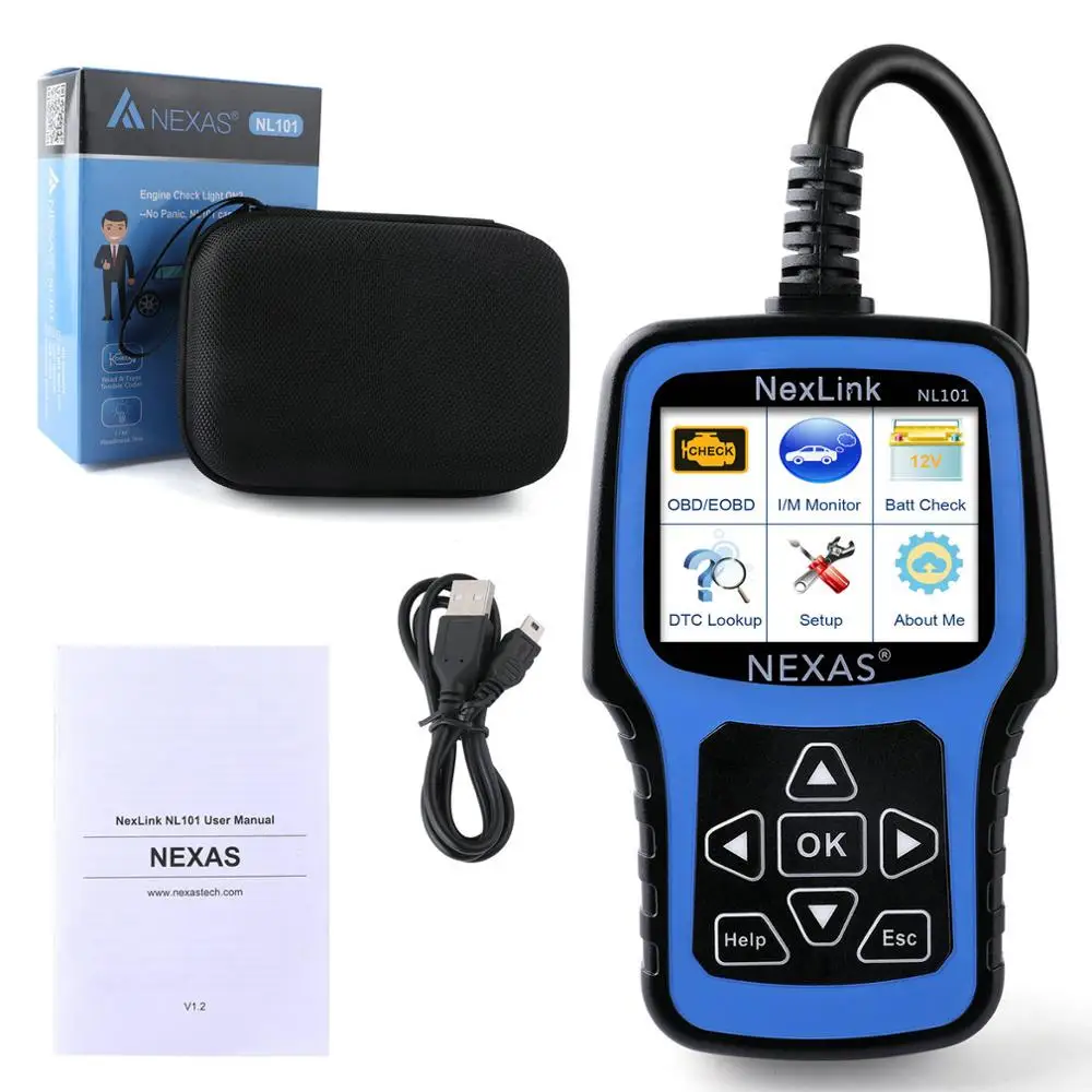 NEXAS NL101 NEXAS NL101 OBD2 автомобильный сканер OBD OBD2 считыватель кодов неисправностей в режиме реального времени EVAP PK CR3001 ELM327 EOBD OBDII диагностический инструмент - Цвет: NEXAS NL101