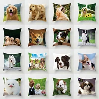 cute dog decor case cushion polyester pillow cover waist home sofa throw 18
