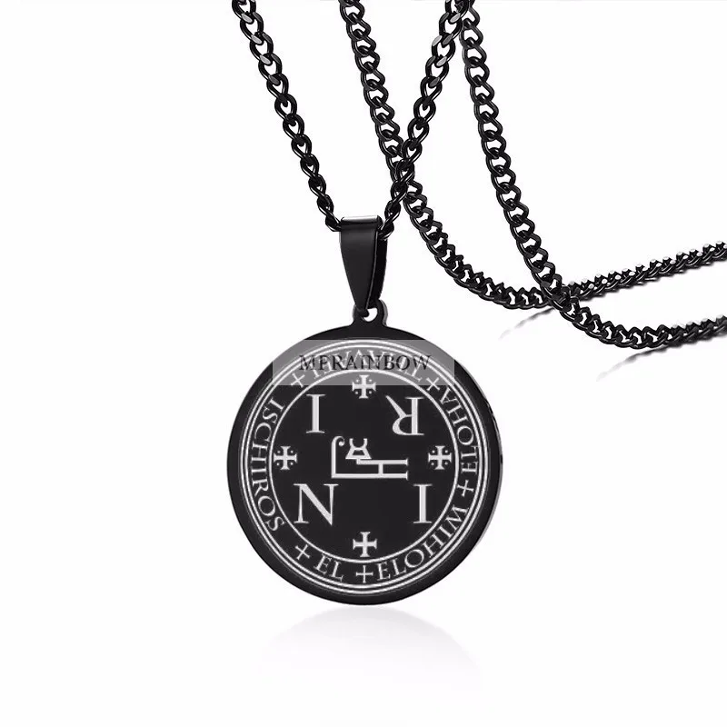 style5 Персонализированные лазерная Нержавеющая сталь, sigil of Lucifer Бафомет кулон Цепочки и ожерелья сатанизма Соломоновых Островов Viking ювелирные изделия - Окраска металла: style5