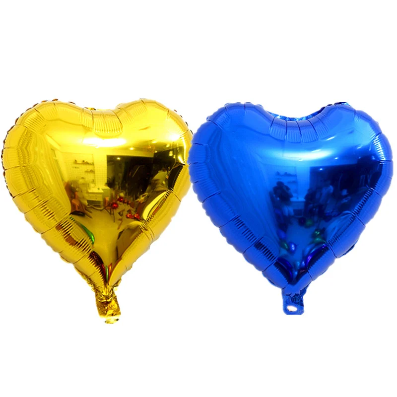 5p gold 5p blue 10 шт., 10 дюймов, розовое золото, гелиевые фольгированные шары в виде сердца для свадебного украшения, украшения для дня рождения, Детские шары - Цвет: 5p gold 5p blue