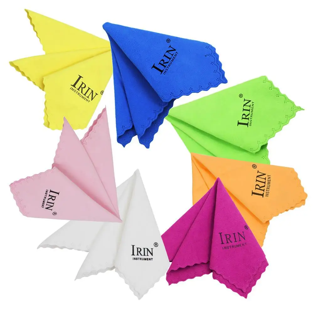 

IRIN 7 Pcs Universal Microfiber Cleaning Polishing Cloth for Musical Instrument Guitar Violin Piano Clarinet Trumpet Sax