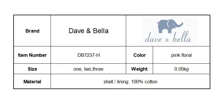 Dave bella/весенне-летняя шляпа с цветочным рисунком для маленьких девочек; Кепка с покрывалом для девочек; DB7237-H
