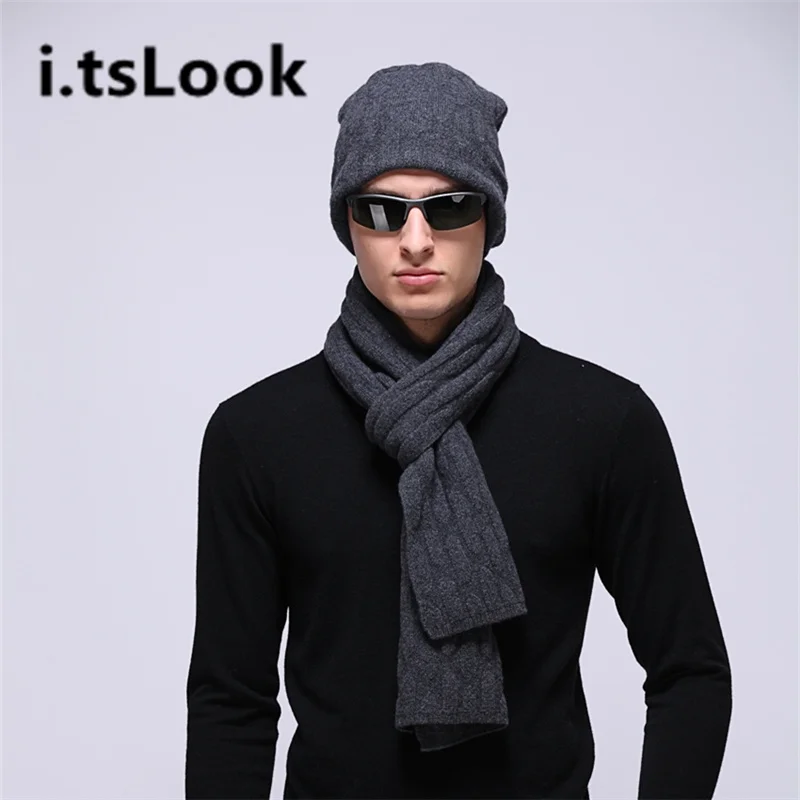 Бренд Для мужчин зимняя шапка шарф Наборы для ухода за кожей Роскошные женские из