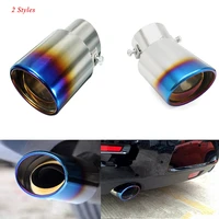 2 48inch burnt blue stainless steel car oval rear exhaust pipe tail muffler chrome modification for 1 5 2 2t system