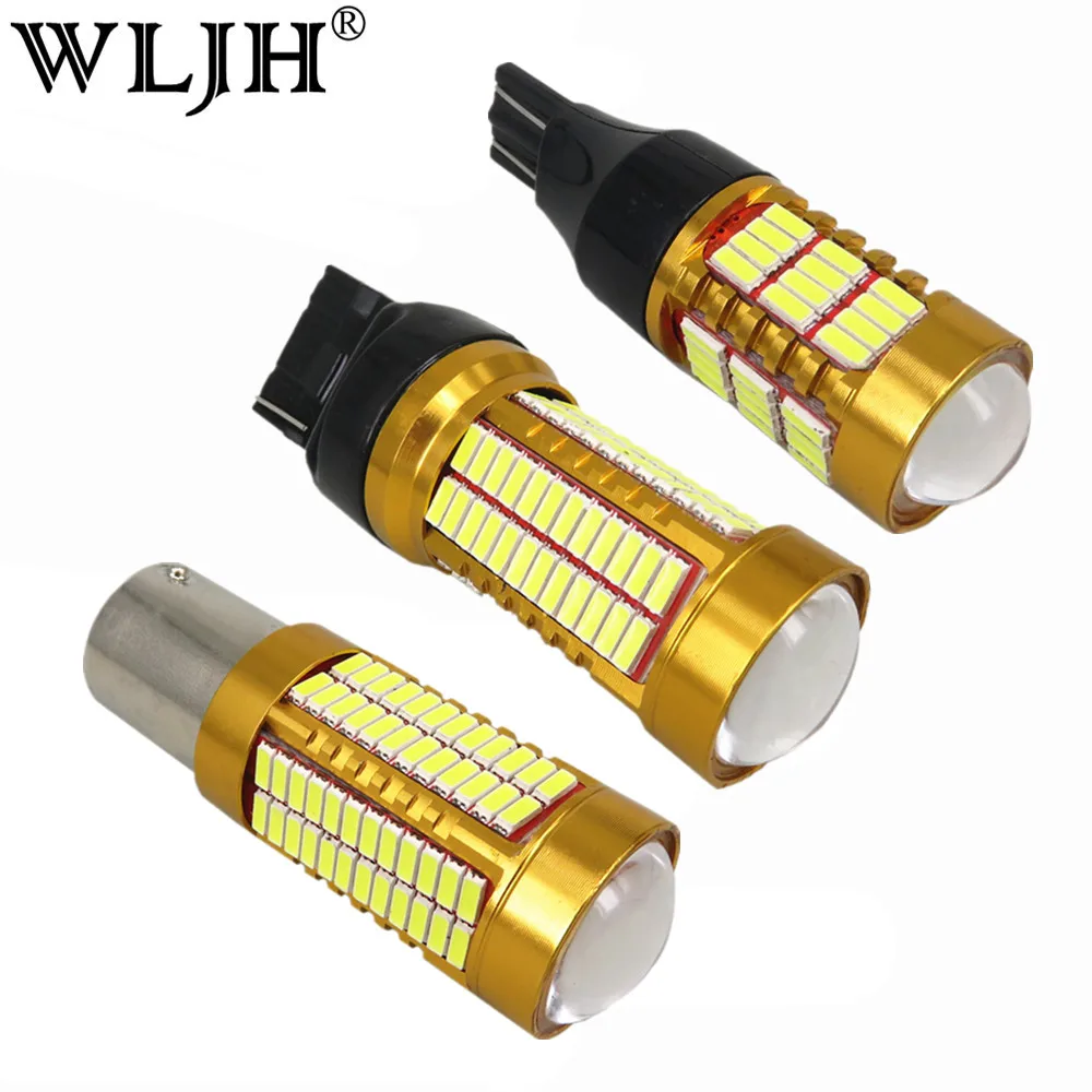 WLJH 2x Canbus 4014 SMD T15 W16W/7440 W21W/1156 P21W светодиодный светильник для автомобиля дневные ходовые огни DRL сигнал поворота резервная лампа заднего хода