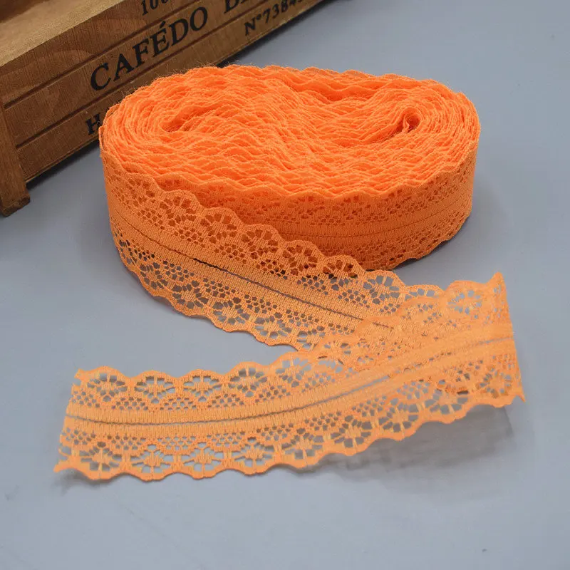 orange Горячая Распродажа 5-10 ярдов Одежда ткань швейная вышивка белый diy Боковая Отделка вязаное кружево Ткачество Ремесло АКСЕССУАРЫ 25 цветов - Цвет: orange