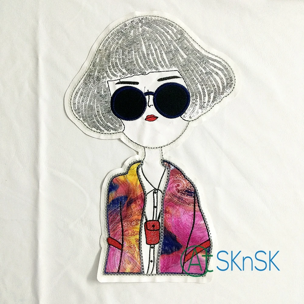 100pcs 34*22cm Sequin wiping ultra-stylish woman Patch DIY accessory Applique Clothes Patch/Large fabric sticker DHL shipping | Дом и сад