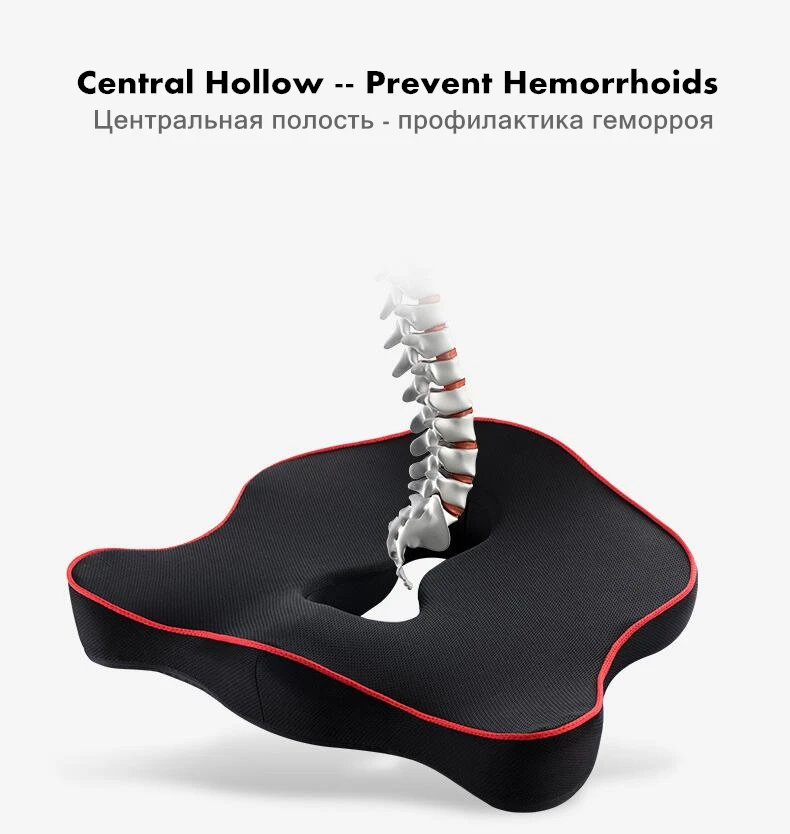 PurenLatex Memory Foam Cushion on Chair Protect Orthopedic Pillow Coccyx Cushion Pad Car Seat Mats Prevent Hemorrhoid Treat