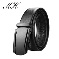 maikun designer pu leather belts for men high quality luxury brand automatic ratchet buckle belt for jeans 110cm 130cm length