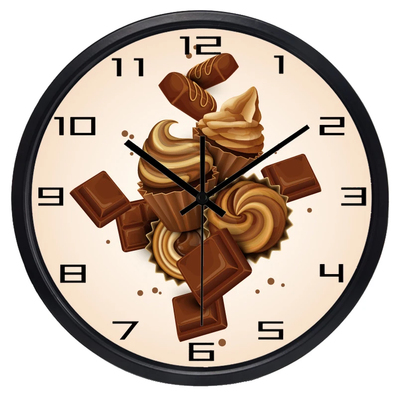 Шоколадный десерт кухонный магазин чашка торт настенные часы|wall clock|clock wall clockwall
