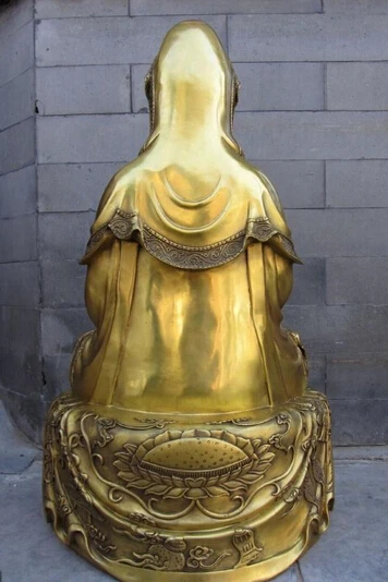 WBY 506 + Статуя Дракона Медь Гуань Инь богиня Гуаньинь Будда сидящий лотоса статуя