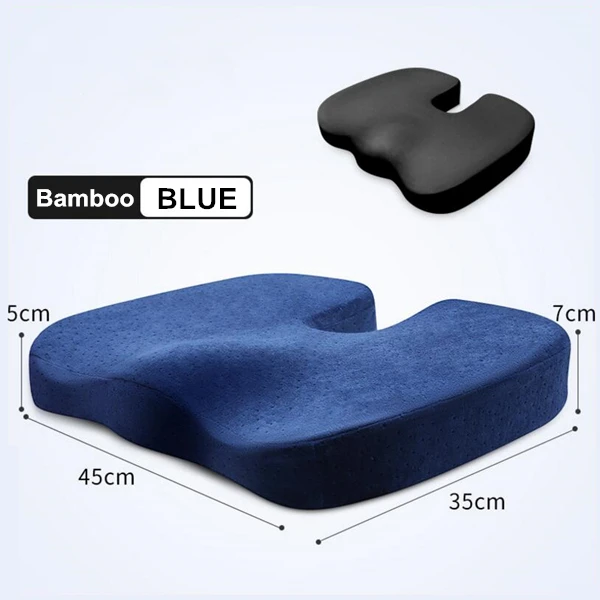 Blue Bamboo Charcoal PurenLatex 45*35*7 U форма медленный отскок мягкий диван на пене с эффектом памяти офисное кресло бедра Подушка Поясничный копчик защита - Цвет: Blue Bamboo Charcoal