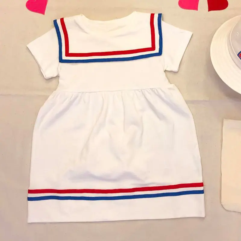 EnkeliBB/ г.; Bebe; милое летнее платье в Корейском стиле для маленьких девочек; Детские платья в морском стиле; белые платья для девочек