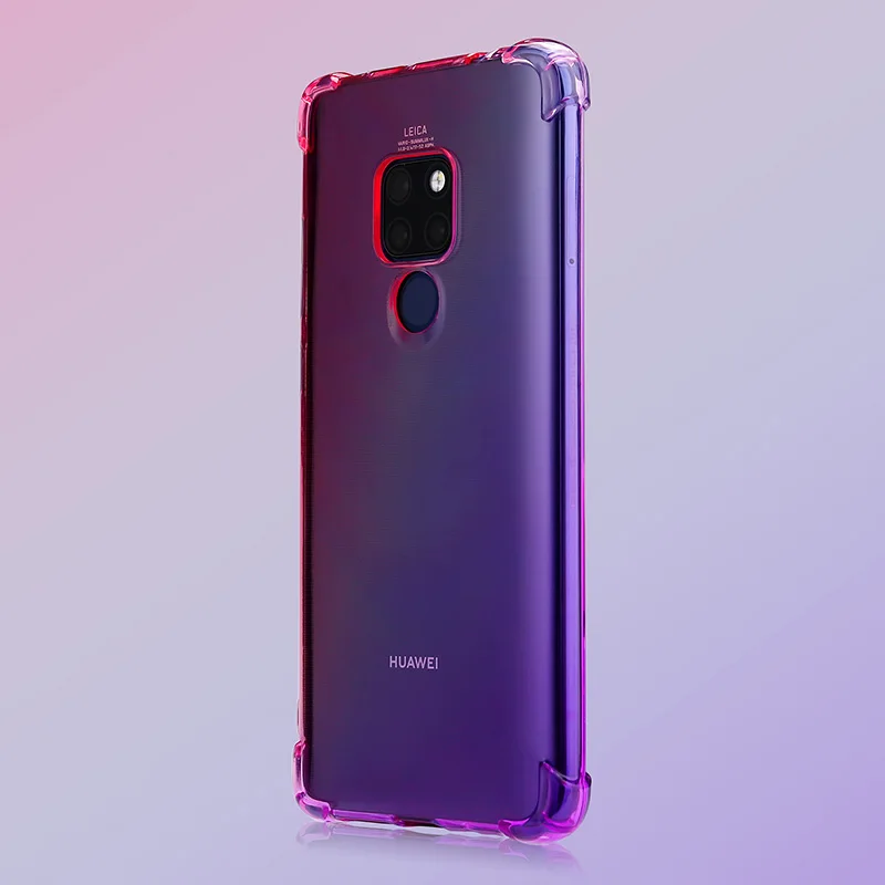 Pink Purple Роскошный чехол для телефона huawei mate 20 Pro 20 Lite 20X P20 P30 Pro Nova 3 3i Honor 20 7C 8C 8X разноцветный чехол из ТПУ - Цвет: Pink Purple