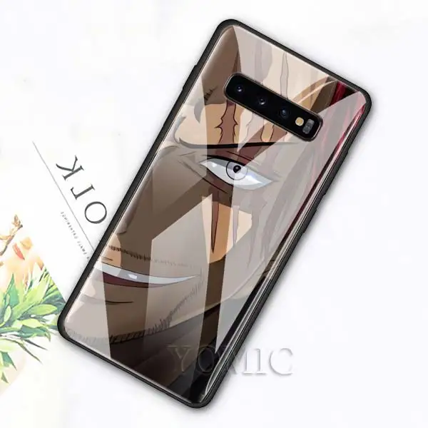 005 Чехол из закаленного стекла для samsung Galaxy S10e S10 S8 S9 Plus Note 9 10 A50 A70, чехол для телефона с Аниме one piece Luffy Zoro, роскошное стекло - Цвет: 005