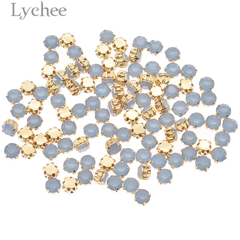 Lychee Life 6 мм опал Красочные Стразы для шитья с кристаллами DIY швейный материал