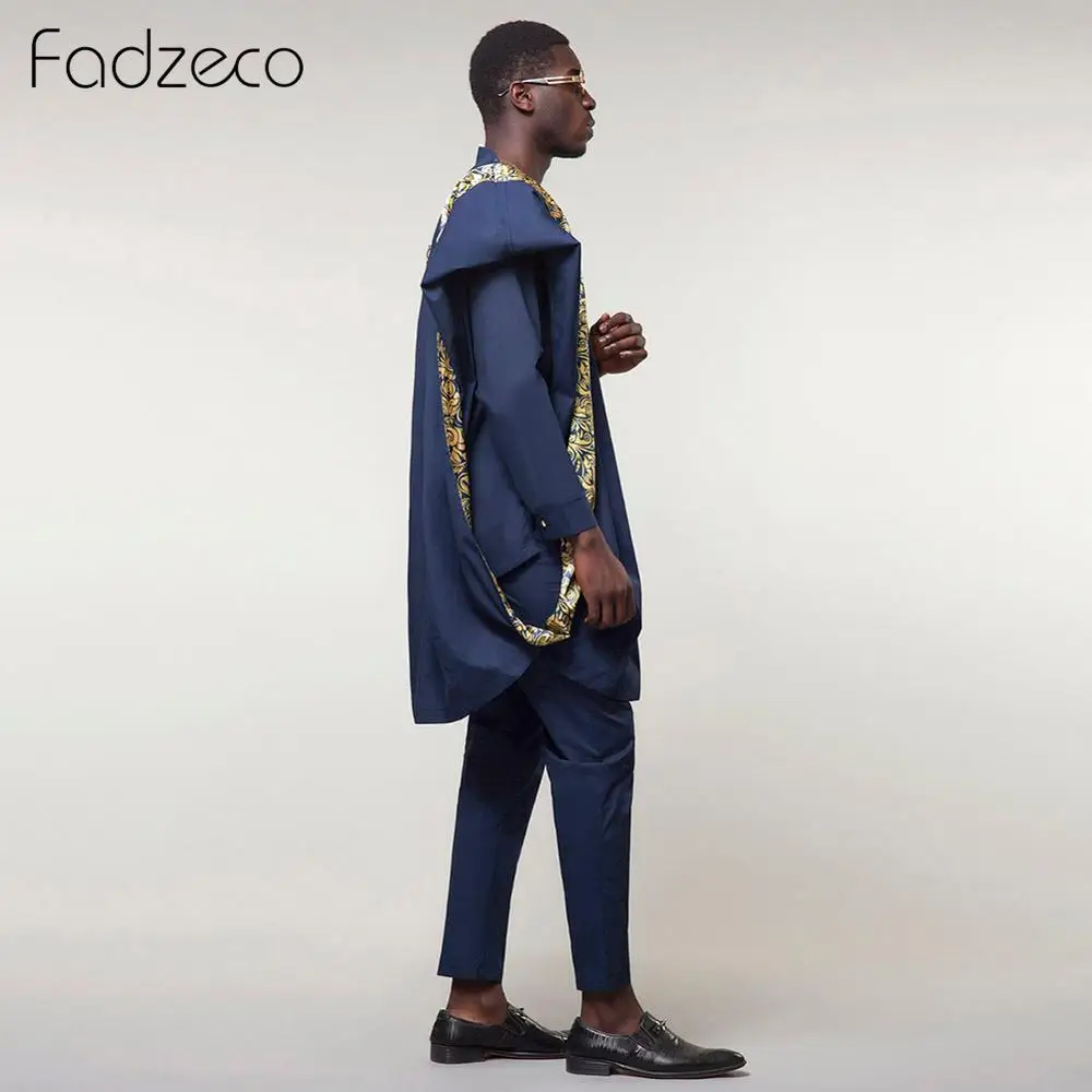 Мужская одежда Fadzeco Agbada комплект из 3 предметов в африканском стиле с принтом
