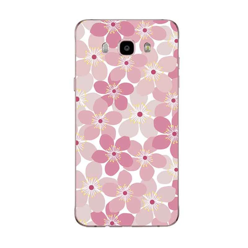 Мягкий ТПУ чехол для телефона модный винтажный цветочный розовый цветок Samsung A3 A5