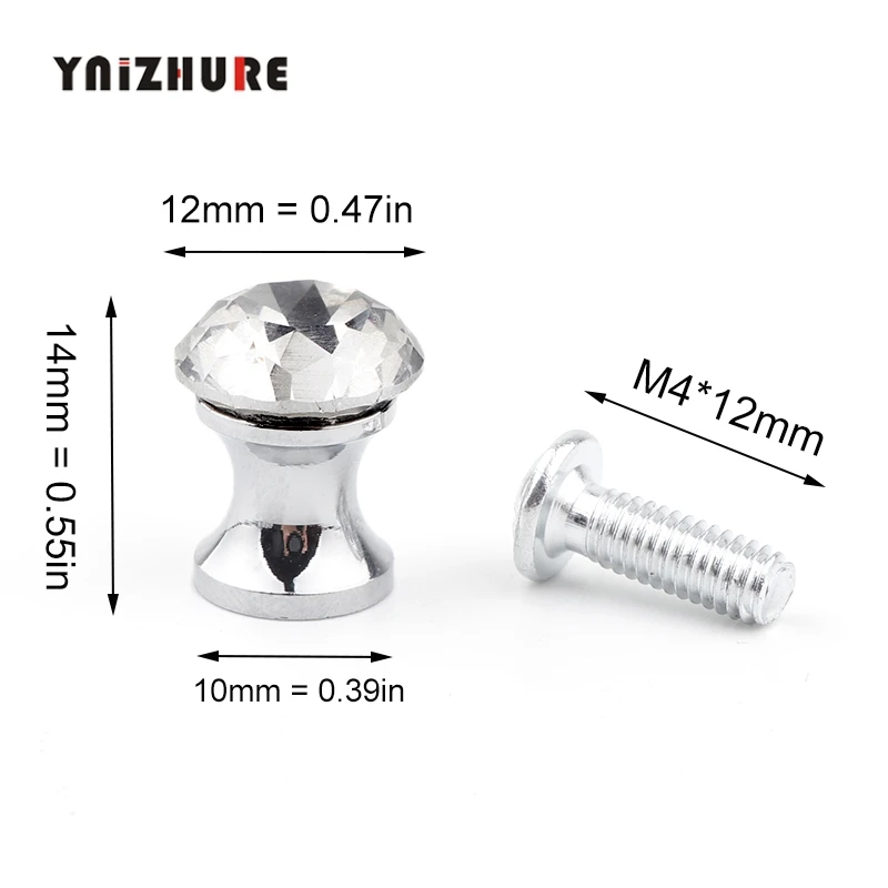 YNIZHURE Shine 12 мм 15 шт. маленькая яркая косметическая коробка для мебели|Ручки шкафа| |