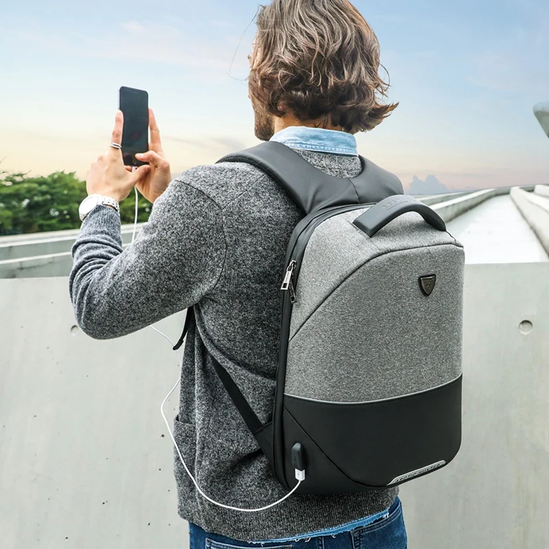 ARCTIC HUNTER Business Travel USB Backpack Men Anti-Theft 15 Inch Laptop Backpack Men's Casual Back Pack Bag Women B00216