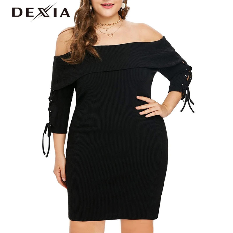 DEXIA Лето Плюс Размер 3XL 4XL платье женские трикотажные вечерние хлопковые