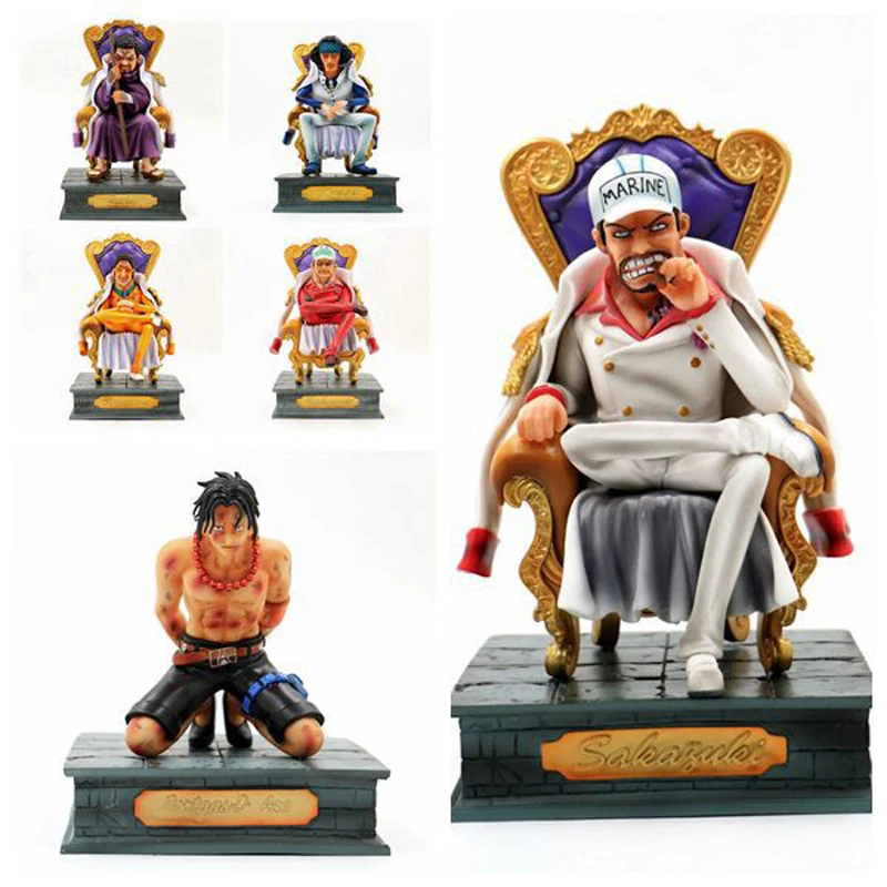 Один кусок аниме Ace Garp Sengoku Sakazuki Kuzan Borsalino Issho стул ver. Без коробки 14 23 см ПВХ фигурка