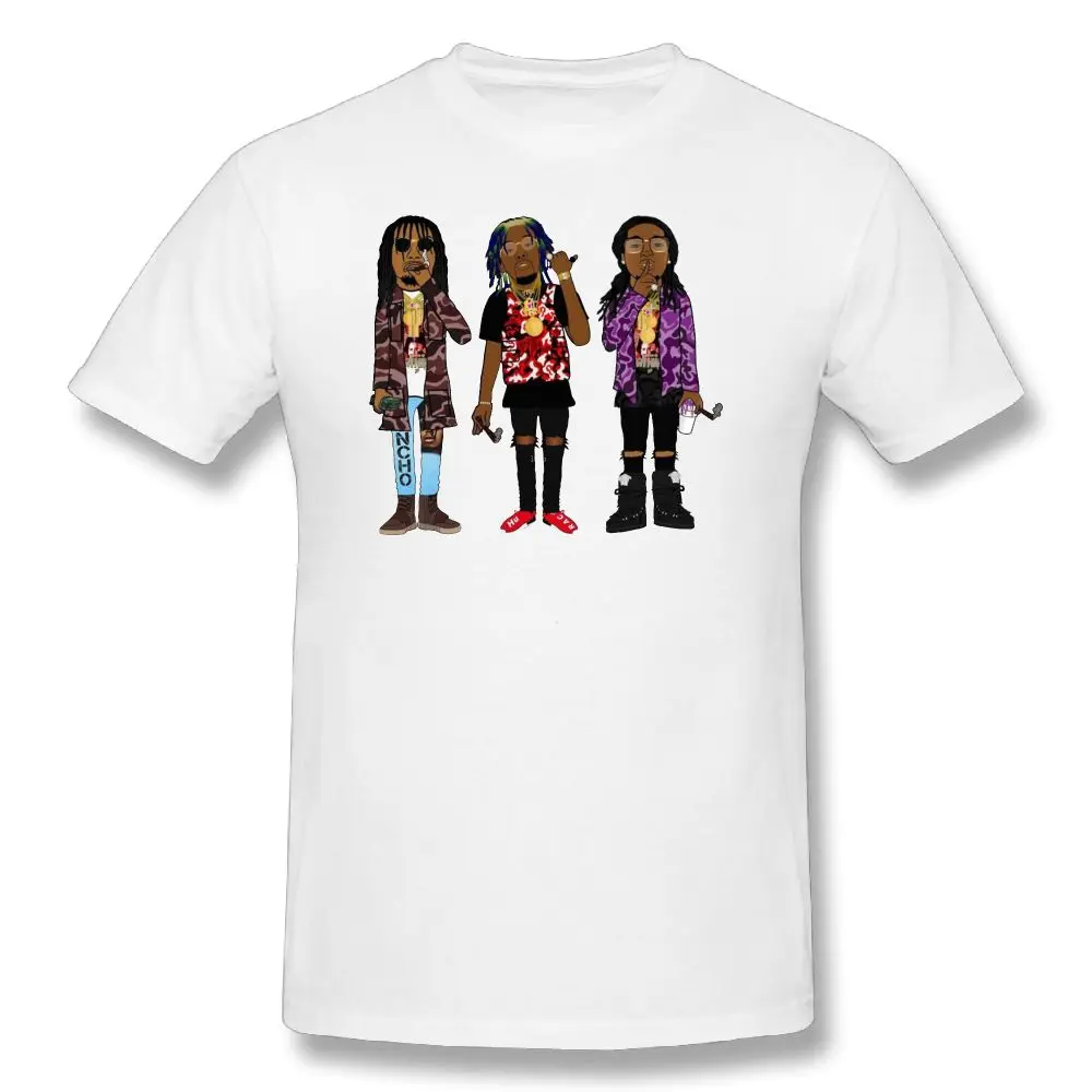 Migos Футболка мужская забавная с принтом летняя футболка коротким рукавом