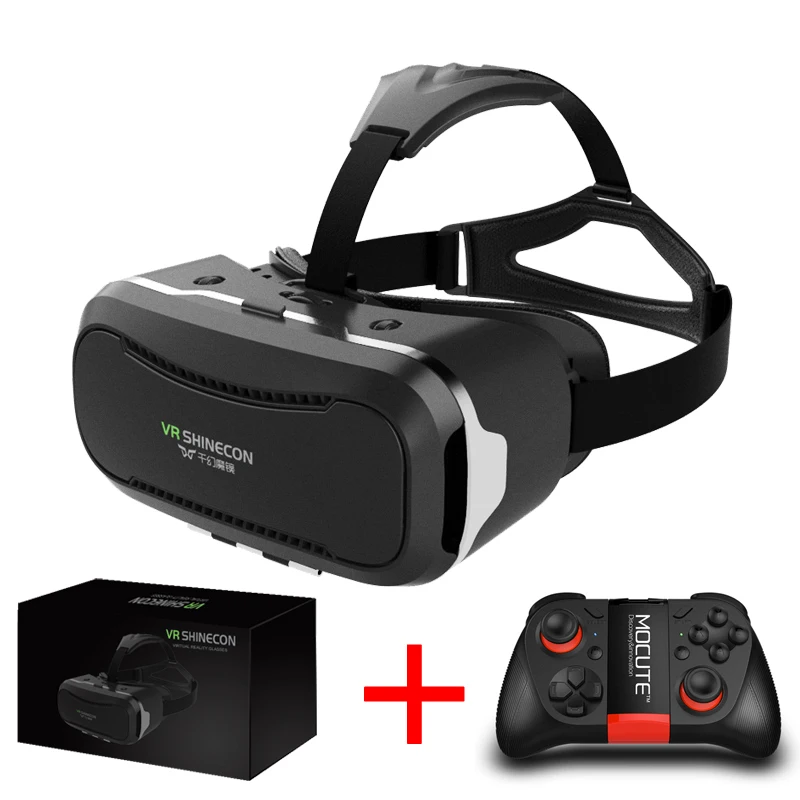 Bundle E Новинка,, VR Shinecon II 2,0, шлем, картон, виртуальная реальность, 3D очки, мобильный телефон, видео фильм, для смартфона с геймпадом - Цвет: Bundle E