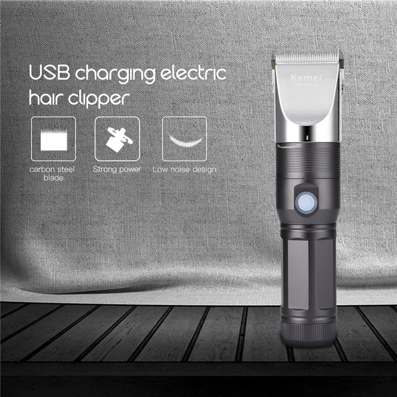 Kemei USB профессиональная машинка для стрижки волос для мужчин триммер для бороды бритва для стрижки перезаряжаемая стрижка волос инструмент для салона