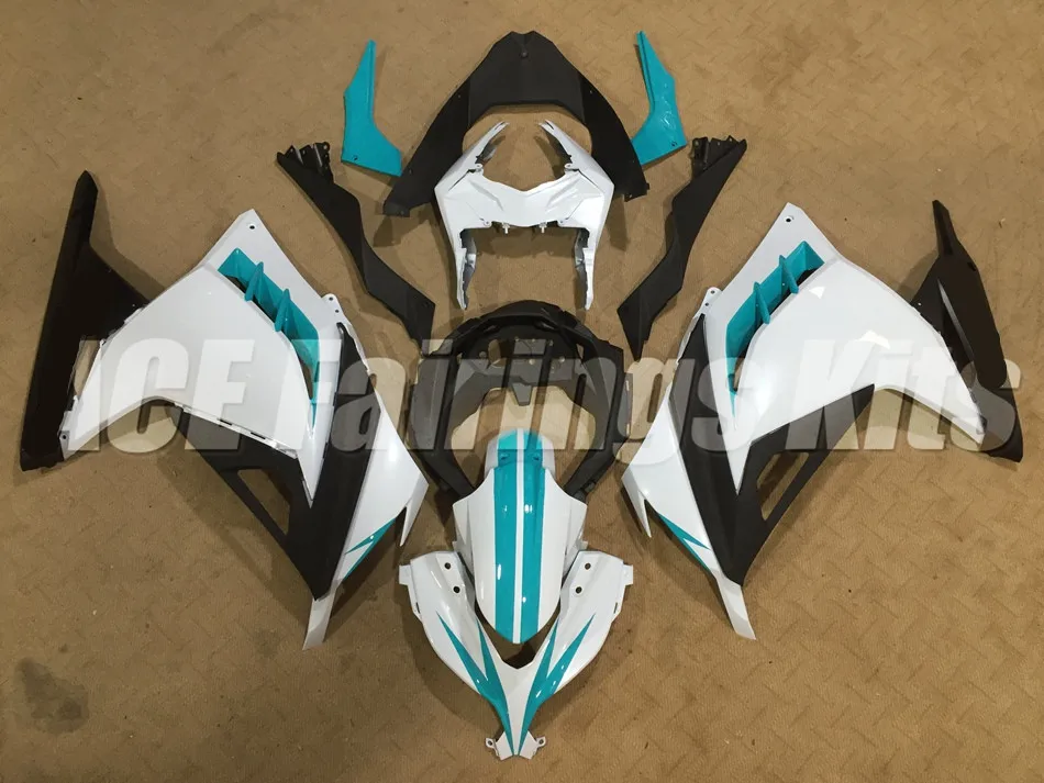 New Injection Mold Abs bike Fairings Kit Fit for kawasaki EX300 2013 2014 2015 Ninja300 13 14 15 EX 300 Bodywork sky blue white |