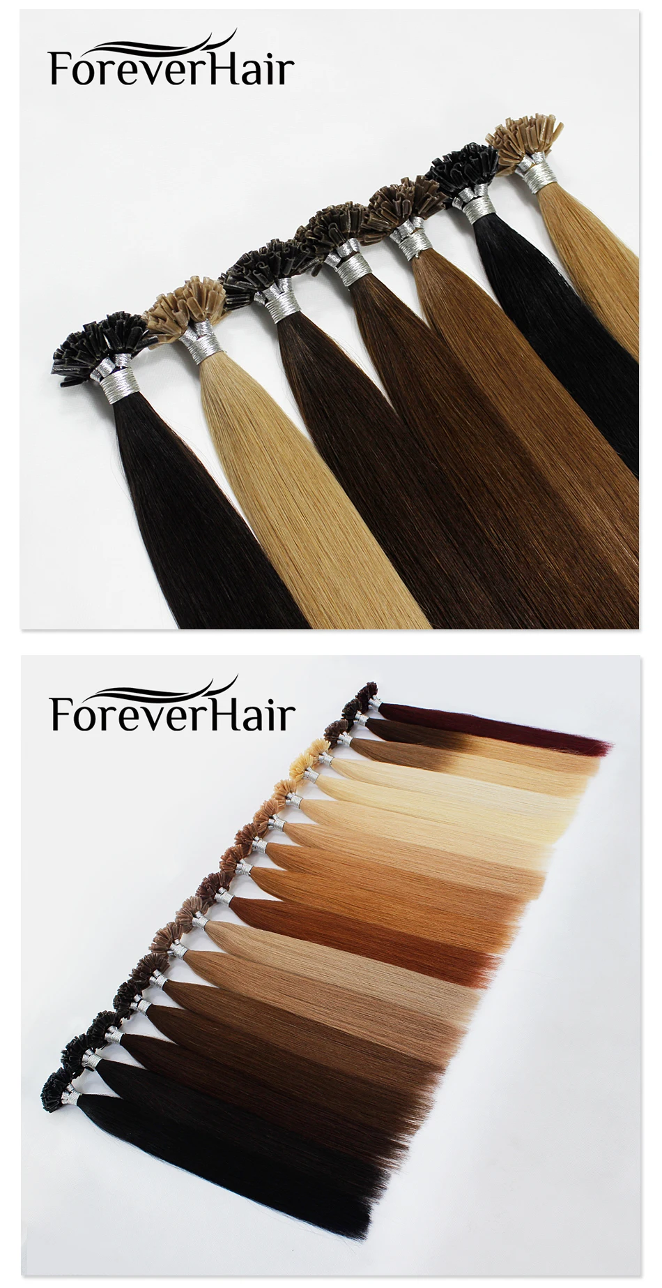 FOREVER HAIR 0,8 г/локон 1" 18" 2" Remy Предварительно Связанные кератиновые волосы для наращивания европейские волосы на кератиновых капсулах fusion Hair 50 s/pac