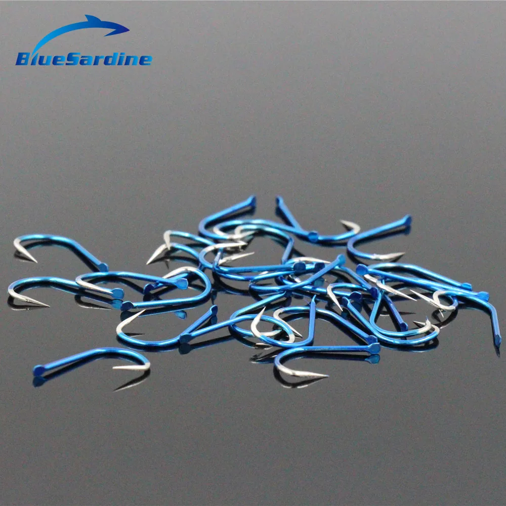 

BlueSardine 100PCS Blue High Carbon Fishing Hook Non-barb Hook Carp Fishhook Anzol de pesca anzuelos 3 4 5 6 7 8 9