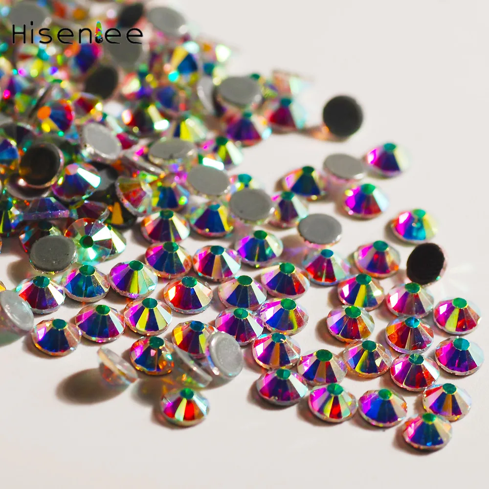 Multi-Size AAAA Crystal AB Hotfix Nail Art Rhinestone 3D Strass Charm Shiny Glass Stone Clothing Handmade Design Decoration Tool | Красота и