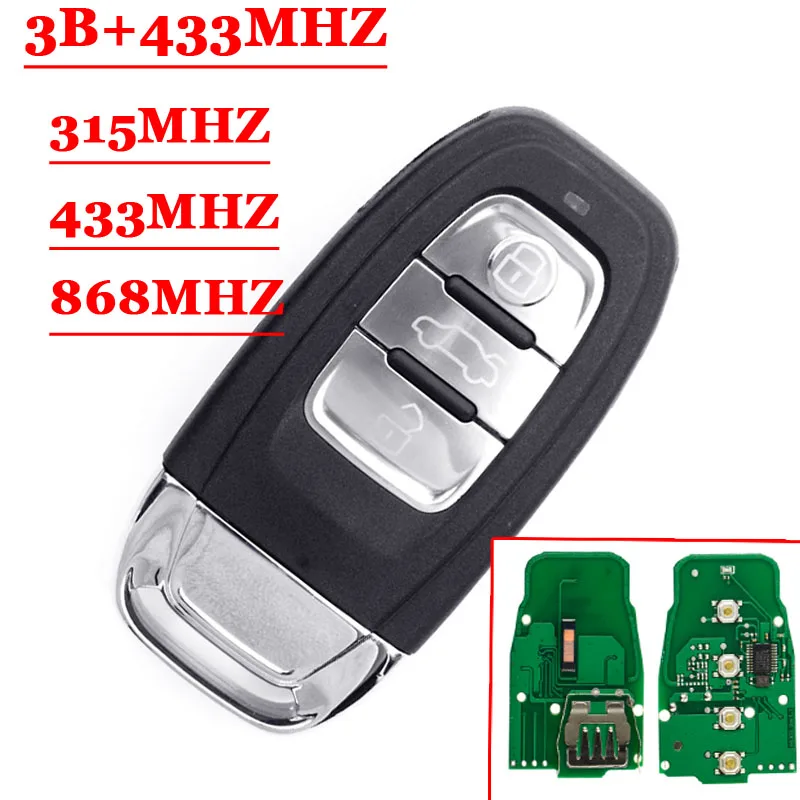 Автомобильная смарт карта с 3 кнопками дистанционный ключ для Audi A4 S4 A5 S5 Q5 PCF7945A