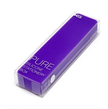 P02-Purple KACO PURE Silicone Stationery Pencil Case Creative Anti-Static Protect Pencils Candy Case Pencil Pencil Case+1 Black Gel Pen - Цвет: P02-Purple