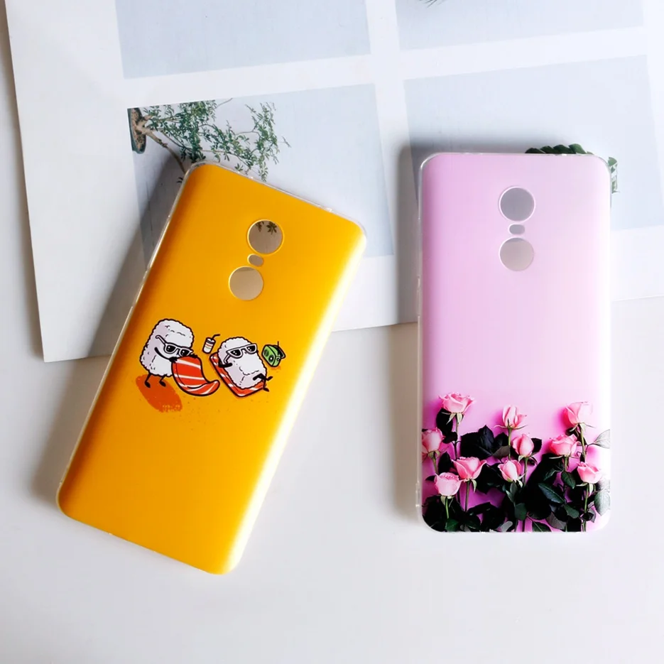 Чехол с красочным принтом для Xiaomi Redmi Note 4X милые чехлы рисунком Задняя панель