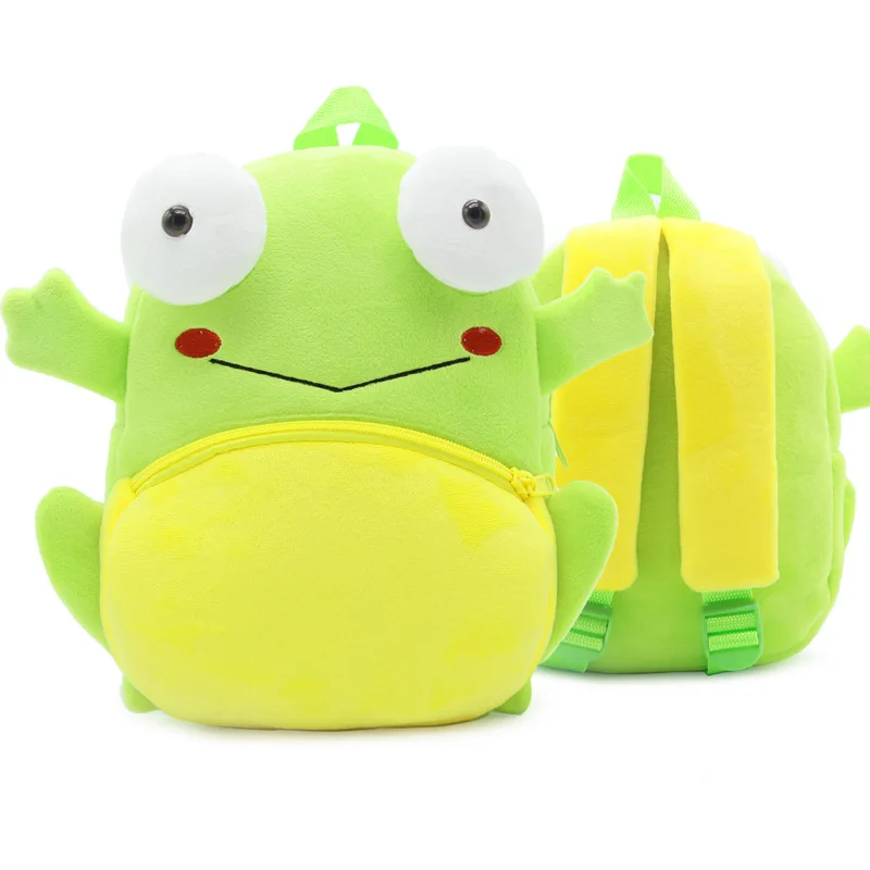 Детский Школьный рюкзак, удобная мягкая плюшевая сумка с рисунком милой лягушки для маленьких девочек и дошкольников, сумки для закусок