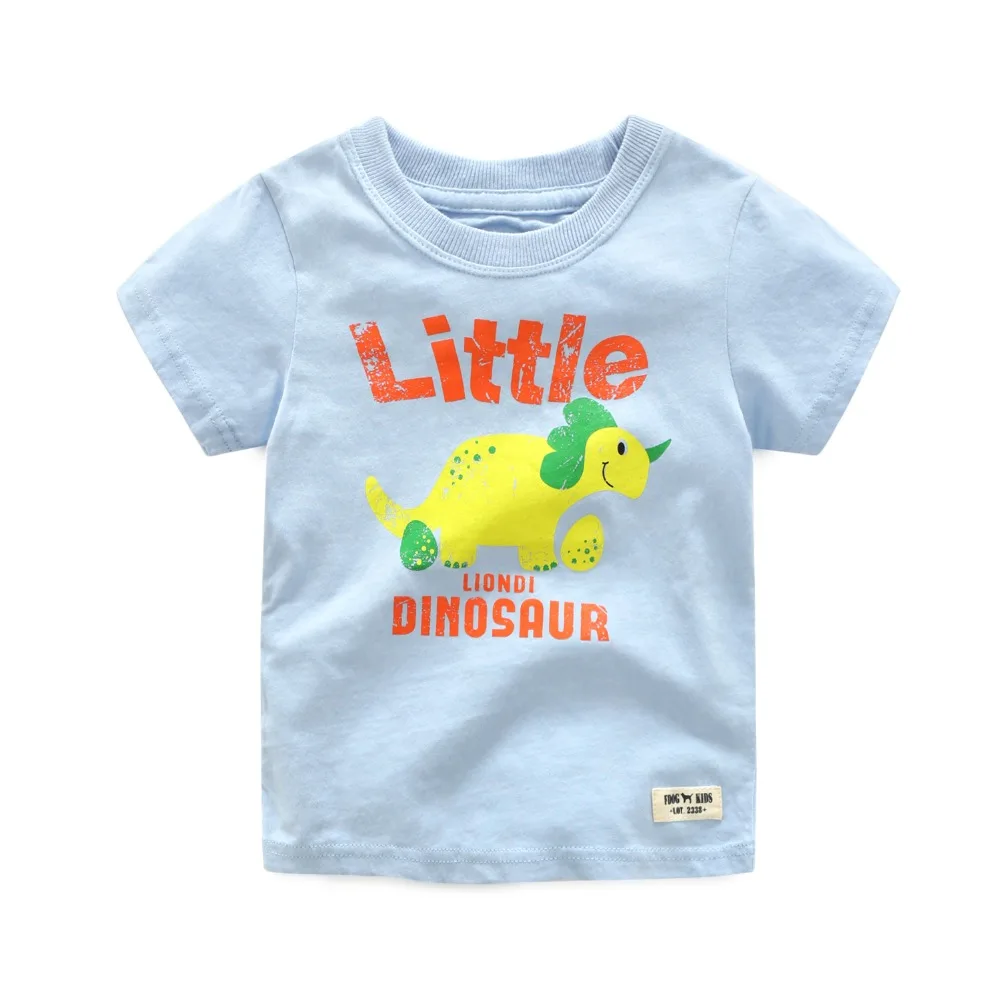 Новый стиль с коротким рукавом 100% хлопок маленький динозавр напечатаны дракон