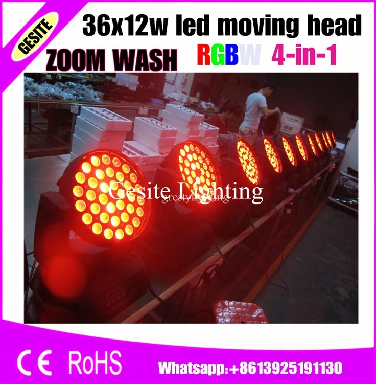 2 шт./лот сценическое оборудование 36x10 Вт Zoom Wash Led rgbw Moving Head Light 4in 1 Lighting|stage equipment|moving