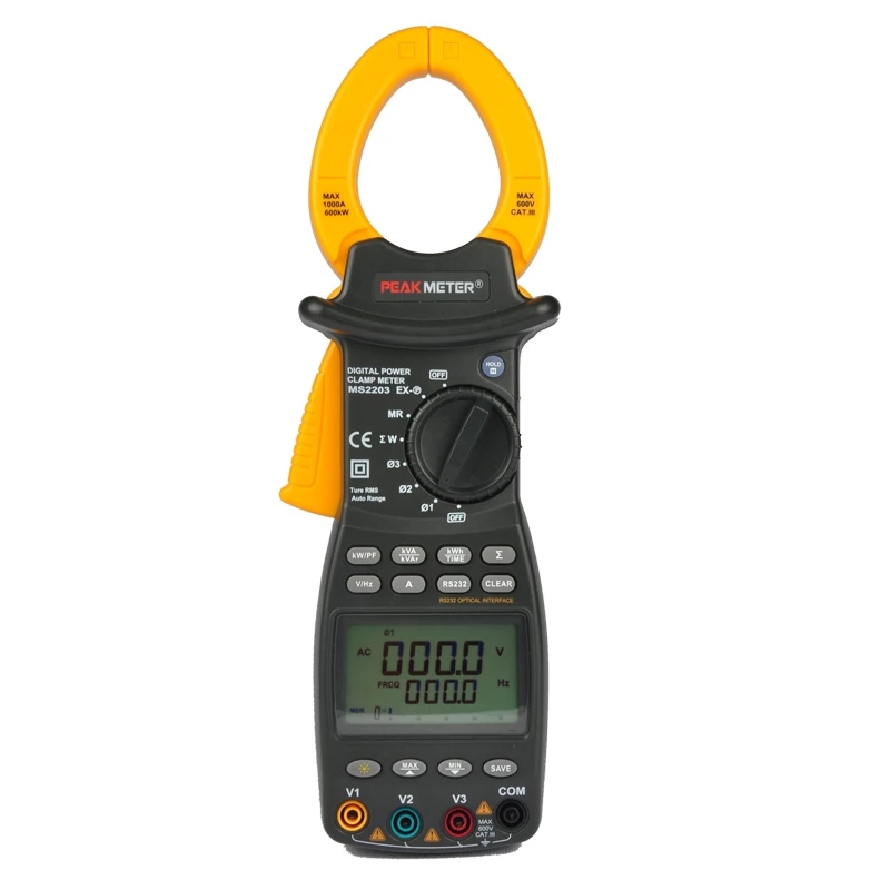 PEAKMETER PM2203 3-фазный ЖК цифровой профессиональный Высокочувствительный зажим