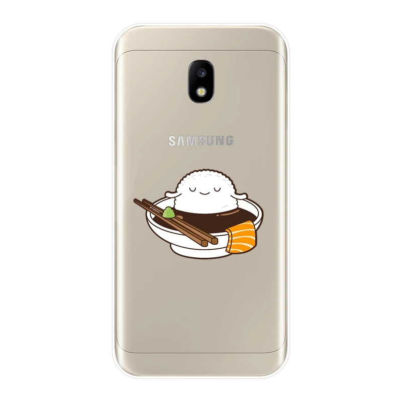 Милый мягкий силиконовый чехол для телефона Sushi Food Samsung Galaxy J3 J5 J7 2015 2016 2017 J4 J6 J8 Plus