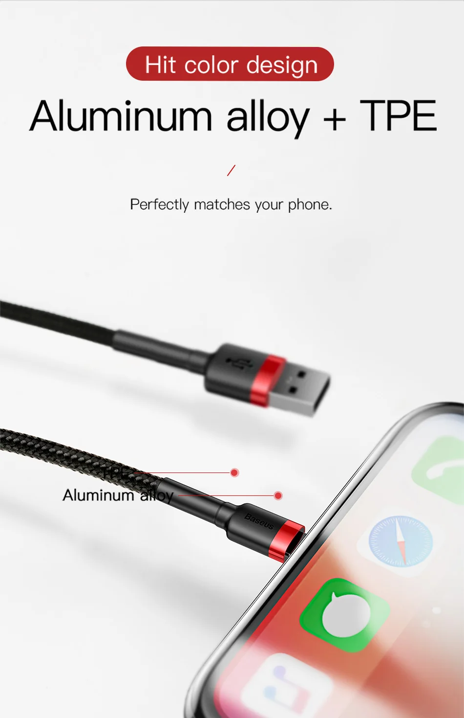 Для USB защитный кабель короткий 0,5 m 1m 2m 3m 2.4A Быстрая зарядка данных мобильный телефон зарядное устройство для iPhone xs max xr x 8 7 6s plus ipad