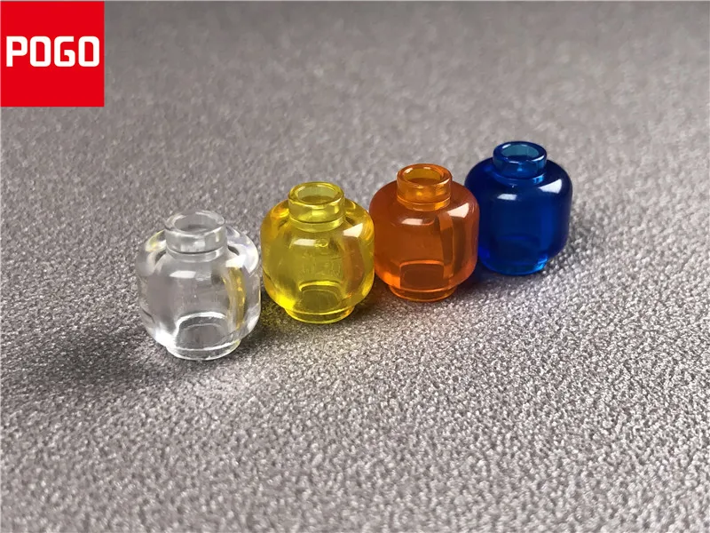 50 шт./лот MOC Кирпичи DIY Красочные прозрачные фигурки голова развивающие