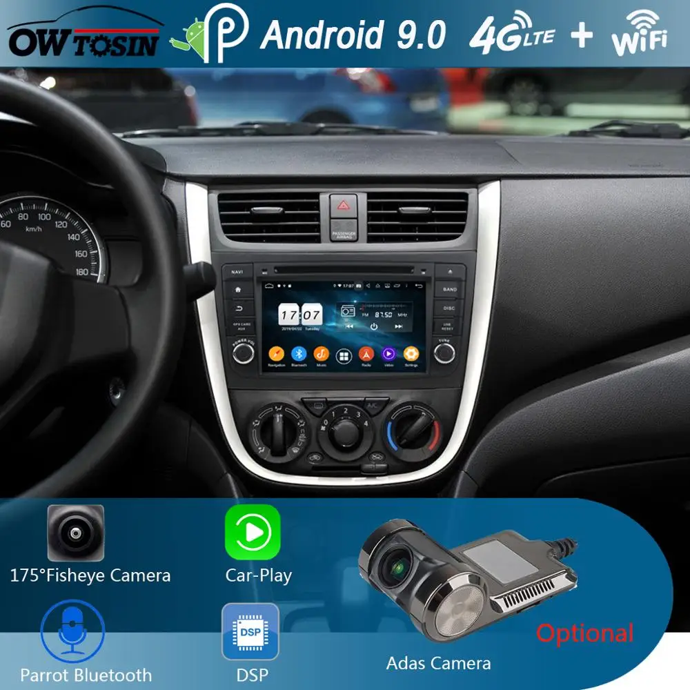 7 &quotIPS 1024*600 8 Core 4G + 64G Android 9 0 автомобильный dvd плеер для Suzuki Alto Celerio Cultus 2014 2015 2016 2017 2018